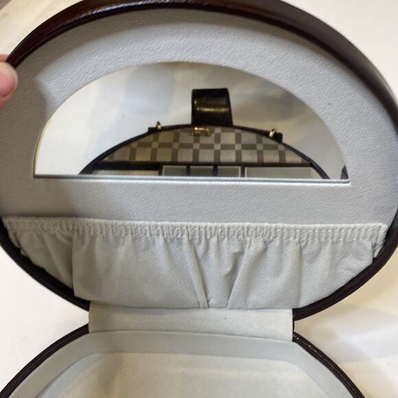 Bey-Berk Plaid Leather Neutral 2 Piece Jewelry Organizer Case NWOT Snap Close - Picture 8 of 16